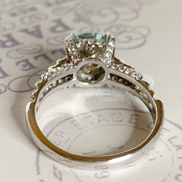 2.0 Carat Ice Blue Moissanite Ring - Picture 6 of 15